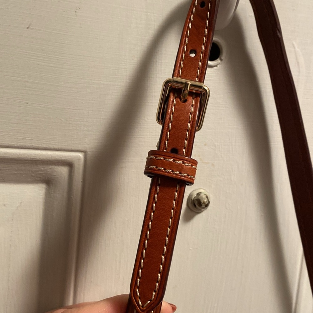Dooney & Bourke pink and brown leather shoulder bag. - Picture 13 of 13